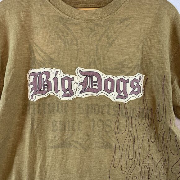 Big Dogs Mens Graphic T-shirt Sz S Grunge Biker Flames Y2K Streetwear - Picture 2 of 10
